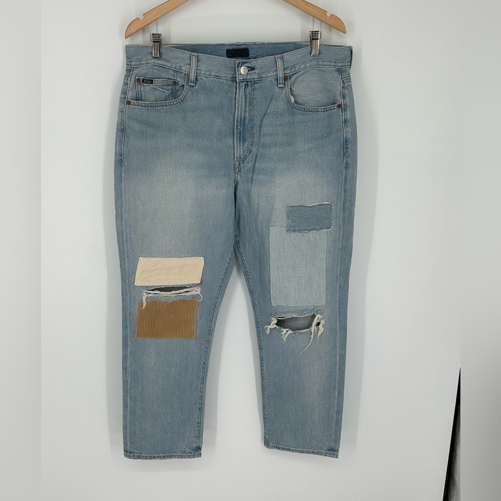 NEW POLO RALPH LAUREN WOMENS SZ 28 THE AVERY BOYFRIEND PATCHWORK Denim Jeans Y4